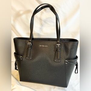 New Michael Kors Voyager East West Crossgrain Leather Tote Retail $258